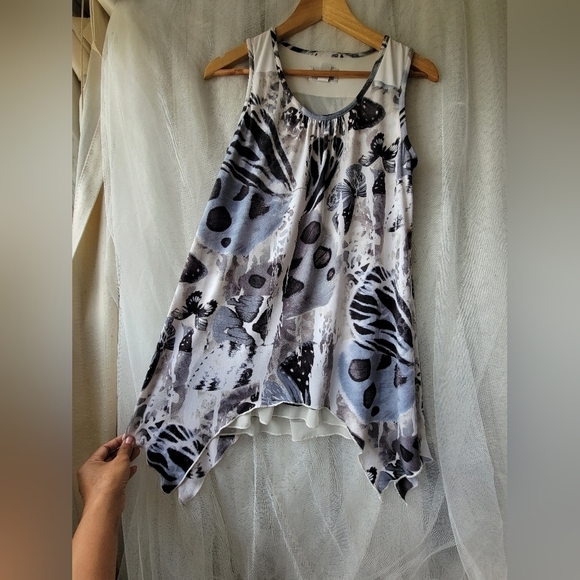 JOSEPH RIBKHOFF 》Unique Rare Sleeveless Butterfly Tunic Top Fairycore - Picture 4 of 10